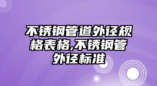 不銹鋼管道外徑規(guī)格表格,不銹鋼管外徑標準