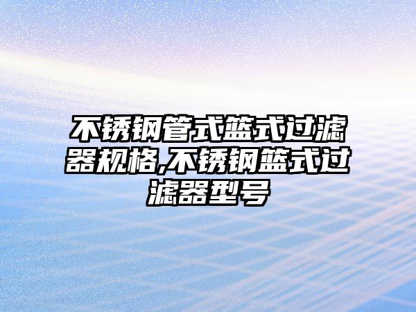 不銹鋼管式籃式過濾器規(guī)格,不銹鋼籃式過濾器型號(hào)