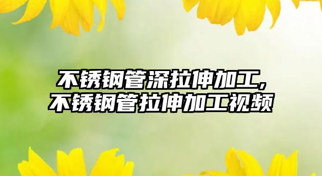 不銹鋼管深拉伸加工,不銹鋼管拉伸加工視頻